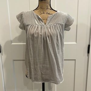 Silver Velvet Top